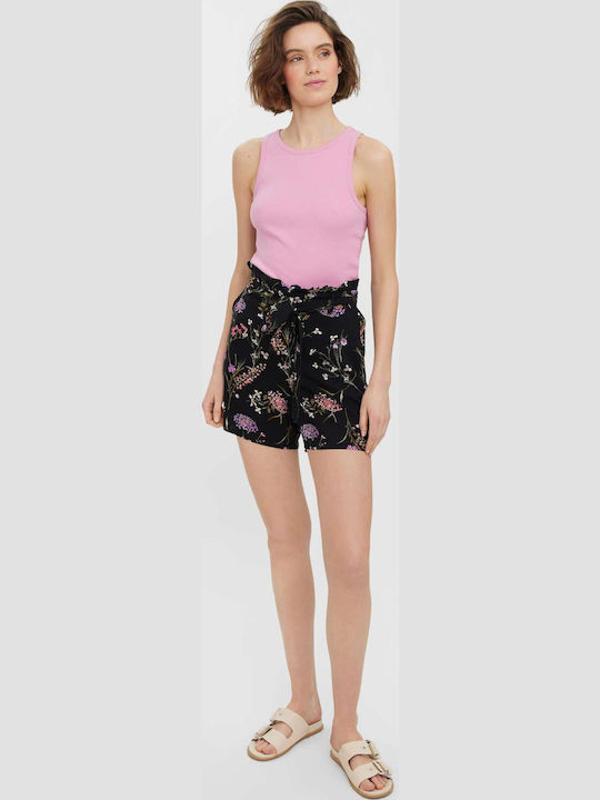 Vero Moda Γυναικείο Ψηλόμεσο Σορτς Black/Pink