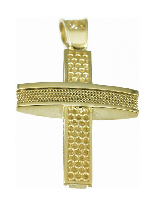 Mertzios.gr Gold Cross 14K Double Sided