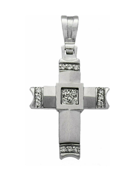 Mertzios.gr White Gold Cross 14K