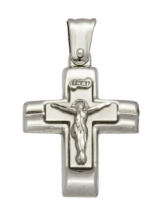 Mertzios.gr White Gold Cross 14K with the Crucified