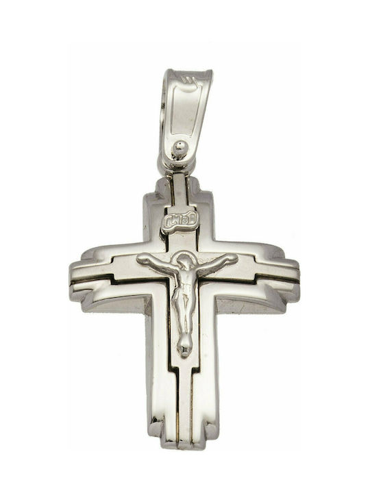 Mertzios.gr White Gold Cross 14K with the Crucified