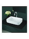 Papakos Candle Deasupra Blatului Chiuvetă Porțelan 55x36x12.5cm Alb