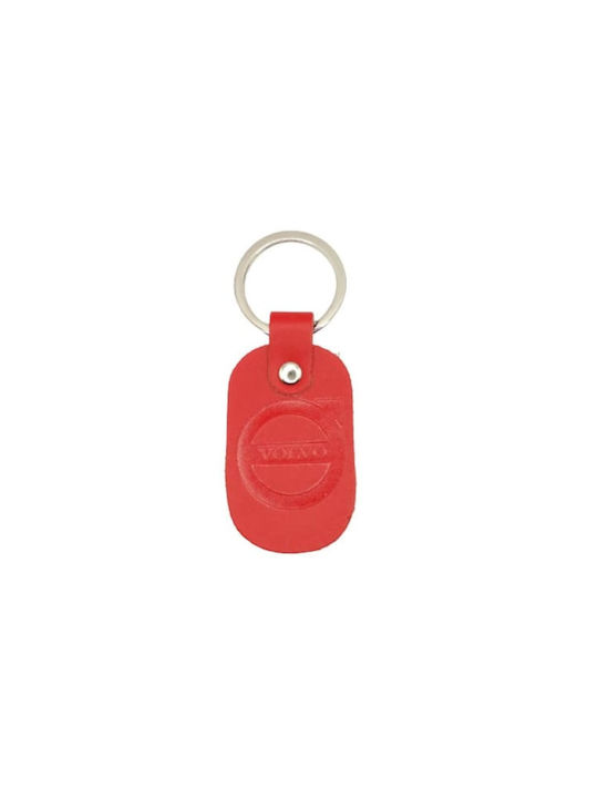 Key ring red leather key ring VOLVO 6123-k