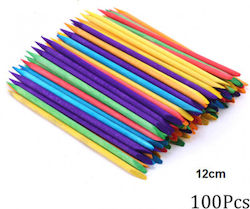 Wooden Cuticle Pusher Colorful 100pcs