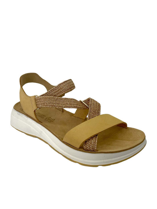 Alice Leather Women's Flat Sandals Honey