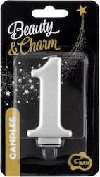 Birthday Candle Number "1" in Silver Color PF-SCS1