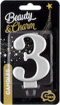 Birthday Candle Number "3" in Silver Color PF-SCS3