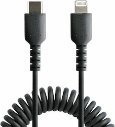 StarTech Spiral USB-C to Lightning Cable Μαύρο 0.5m (RUSB2CLT50CMBC)