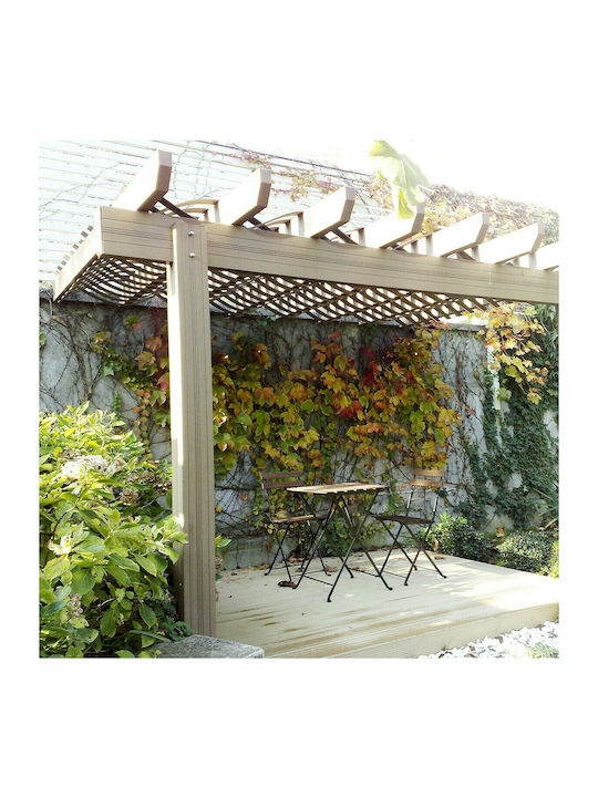 Gartenlaube aus Kunststoff mit Decke in Weiß Fa...
