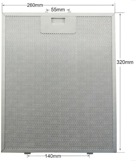 87655055 Replacement Metal Filter Vent Hood Compatible with Teka 26x32cm