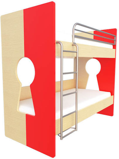 Keybunk Pat pentru Copii Cușeta Single Roșu pentru Saltea 90x200cm