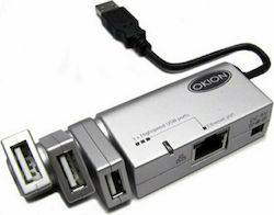 Okion USB-A Docking Station με Ethernet Ασημί (CHB265U2-EU)