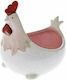 Pink and white ceramic chicken 14X1X9