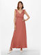 Only Sommer Maxi Kleid Wickel Canyon Rose