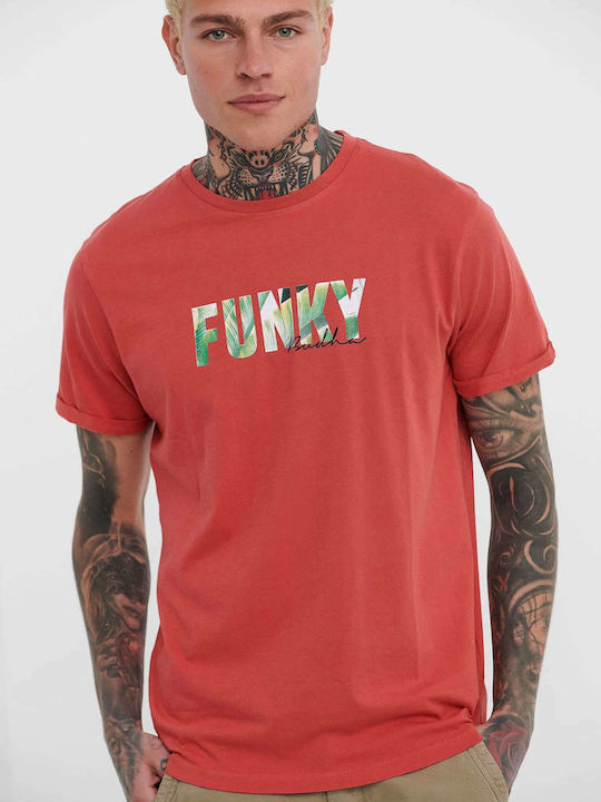 Funky Buddha T-shirt Bărbătesc cu Mânecă Scurtă Portocaliu