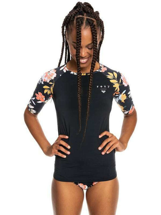 Roxy Beach Classics Γυναικεία Κοντομάνικη Αντηλιακή Μπλούζα Πολύχρωμη