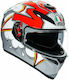 AGV K-3 SV Multi - Bubble Grey/White/Red Motorcycle Helmet Full Face ECE 22.05 1490gr with Sunvisor