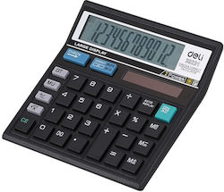 Deli Calculator 12 Digits in Black Color