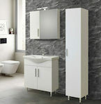 Martin Siena 75 Bench with Washbasin & Mirror Melamine L72xW34xH83cm White