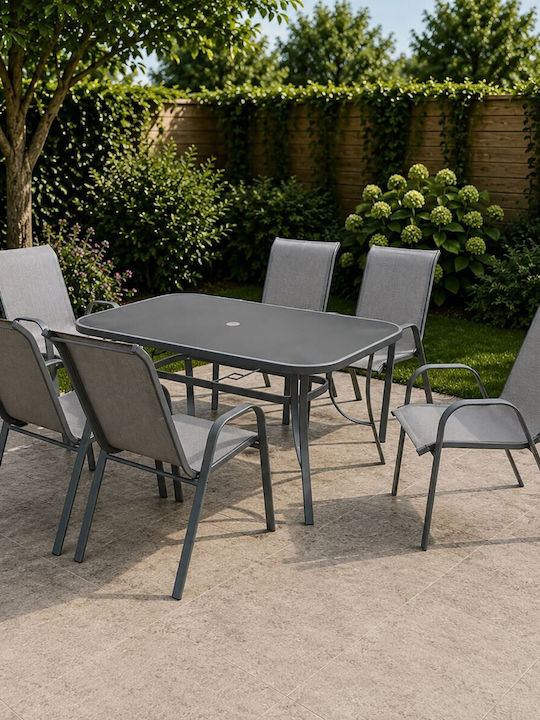 Garten- und Outdoor-Möbelsets Rio 6 Stück Anthr...