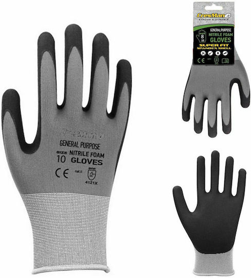 Cresman Super Fit Gloves for Work Garden Gray Nitrile 1pcs