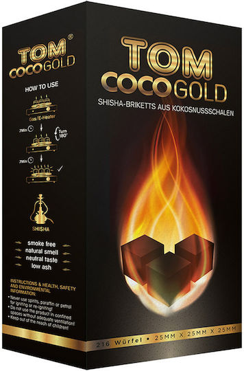 Tom Coco Gold Κάρβουνα για Ναργιλέ 3kg / 216 κύβοι