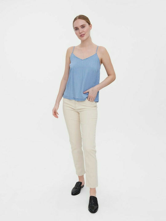 Vero Moda Women's Summer Blouse with Straps Blue