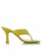 Sante Leather Women's Sandals Yellow with Thin High Heel