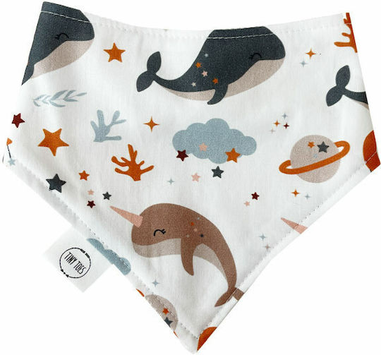 Tiny Toes Under the Sea Bandana Fabric with Button White