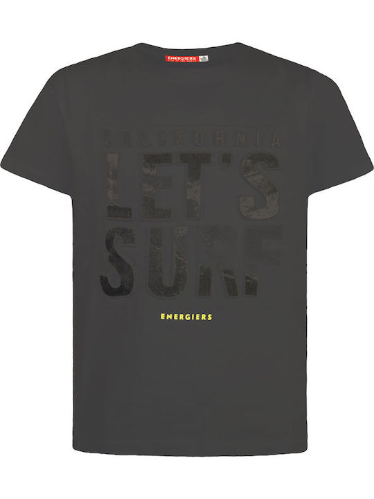Energiers Kids' T-shirt Black Lets Surf