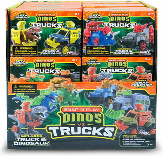Nikko Dinosaurs Road Rippers Snap 'N Play Dinos vs Trucks Toy Car (Various Designs) 1pc