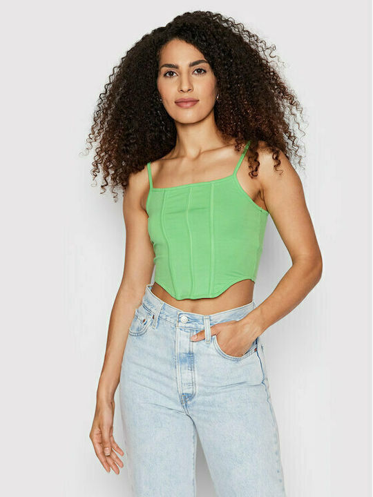 Only Women's Summer Crop Top with Straps Green
