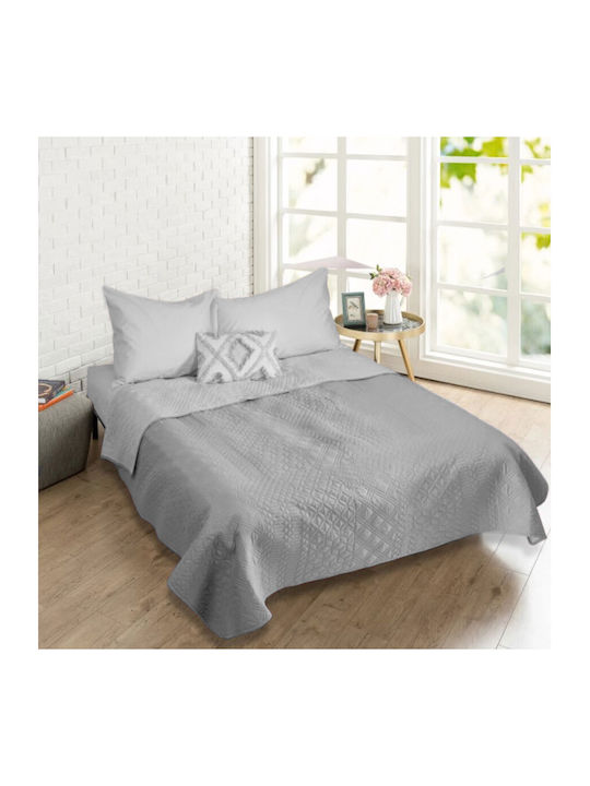 Kipper Sam Coverlet Queen Size Microfiber Grey - Light Grey 220x240cm