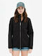 Basehit Women's Short Sports Jacket for Spring or Autumn with Hood Black