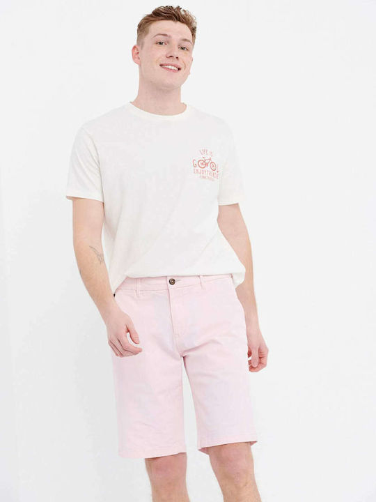 Funky Buddha Ανδρική Βερμούδα Chino Pale Rose