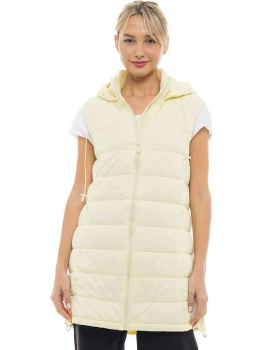 Women's Long Puffer Jacket for Winter Yellow