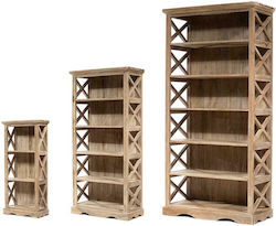 Floor Solid Wood Bookcase Natural 3pcs 90x40x180cm