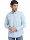 Sunset Long-sleeved Cotton Shirt Airway Blue