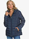 Rock Peak Women's Long Puffer Jacket Waterproof for Winter with Hood INDIGO