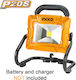 Ingco Battery Jobsite Light LED IP20 with Brightness up to 1800lm