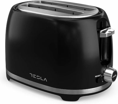 Tesla Prăjitor de pâine 2 sloturi 800W Negru