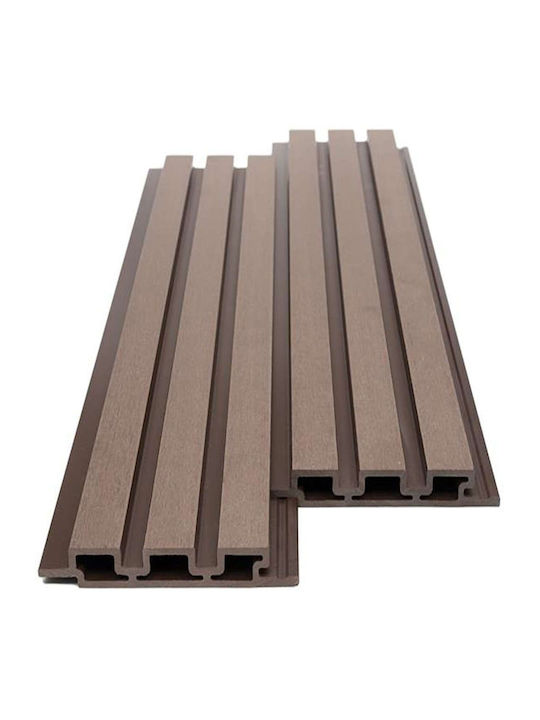3D Wall Panel PVC Screw-On Dark Brown with Spac...