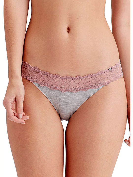 Pretty Polly Damen Slip mit Spitze Gray