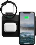 Nomad Ασύρματος Φορτιστής (Qi Pad) με Θύρα USB-A και Θύρα USB-C Μαύρος (Apple Watch Mount Edition)