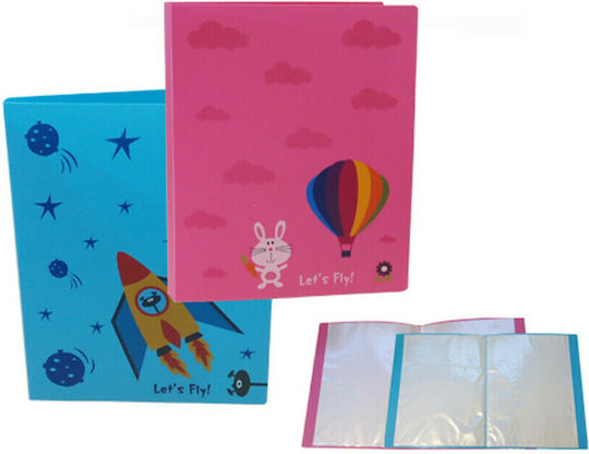 Data King Clipboard Flexible with 20 plastic sleeves Slides for Paper A4 (Μiscellaneous colours) 1pcs