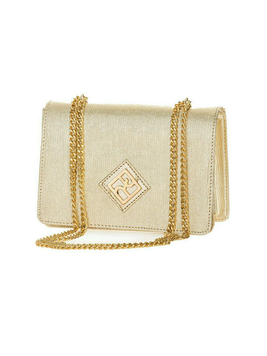 Pierro Accessories Γυναικεία Flap Bag Χιαστί Χρυσή