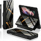 GKK Flip 360 Full Cover Tempered Glass Gold Line Black (Galaxy Z Fold 3)