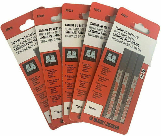 Black & Decker Α5040 Jig Saw Blade for Metal 3pcs 08976