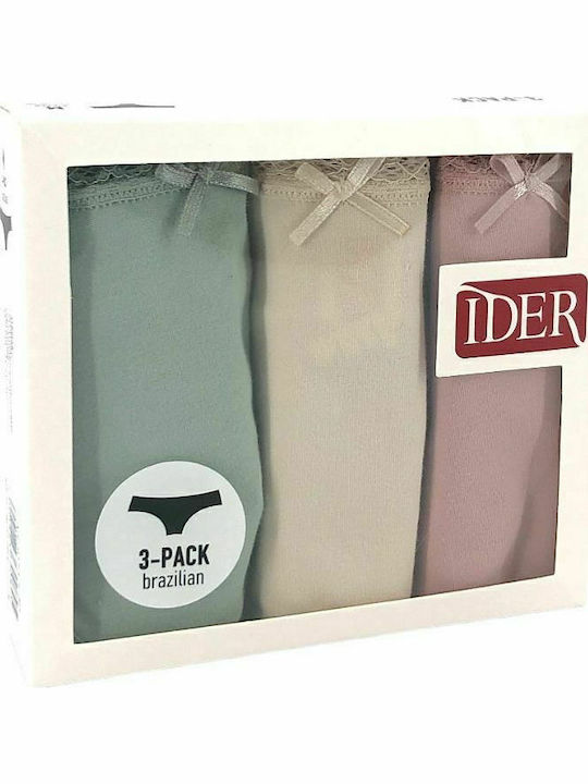 IDER Βαμβακερά Women's Brazil 3Pack with Lace E...