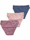 Βαμβακερά High Waist Women's Slip 3Pack Navy/Pink/Lilac